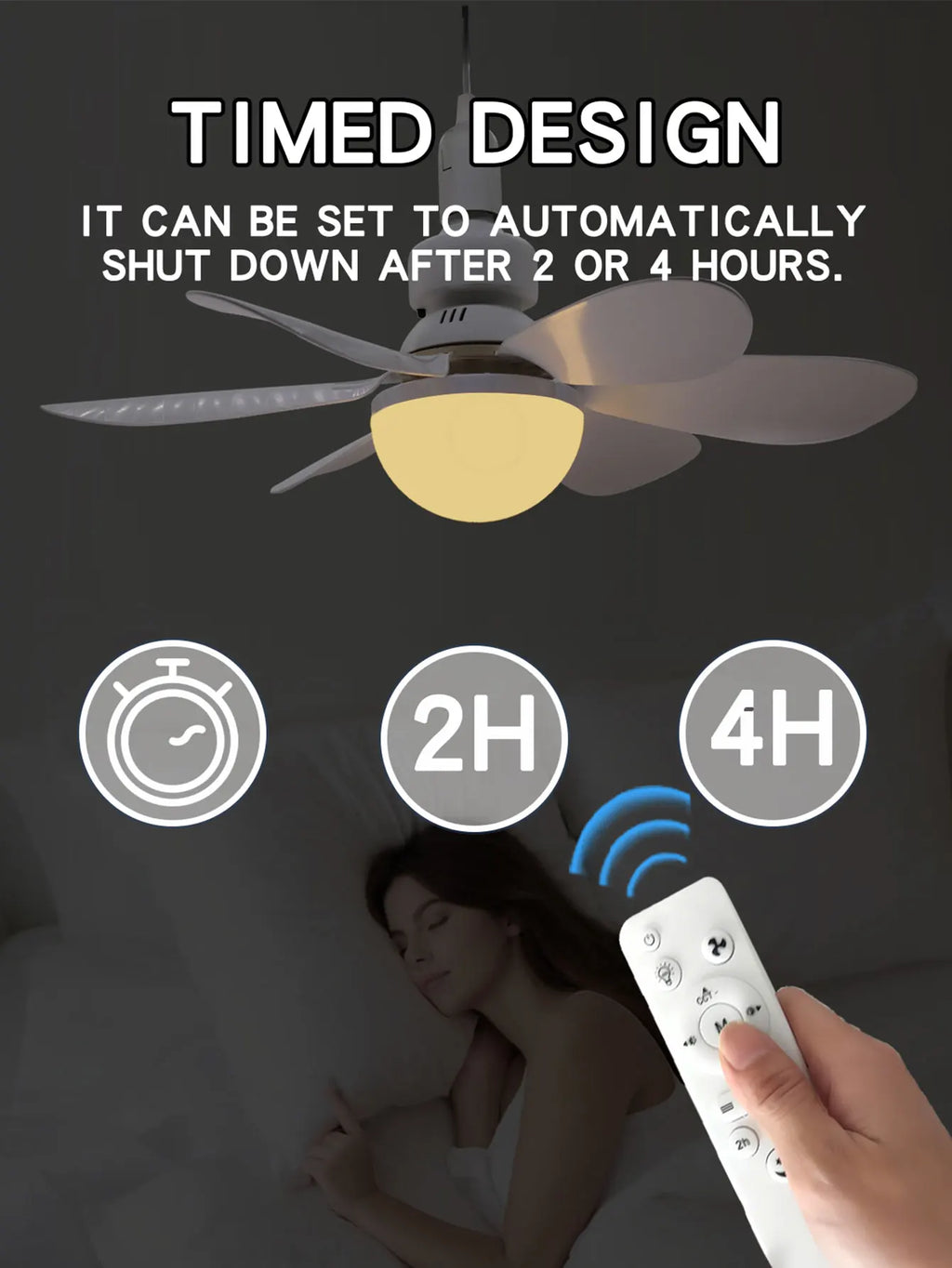 Ventilador de Techo con Luz LED y Control Remoto – Silencioso y Ajustable