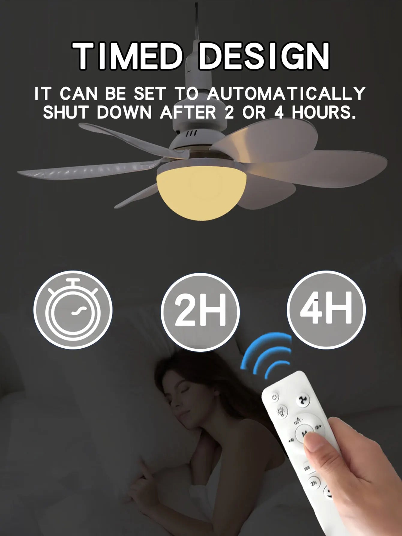 Ventilador de Techo con Luz LED y Control Remoto – Silencioso y Ajustable