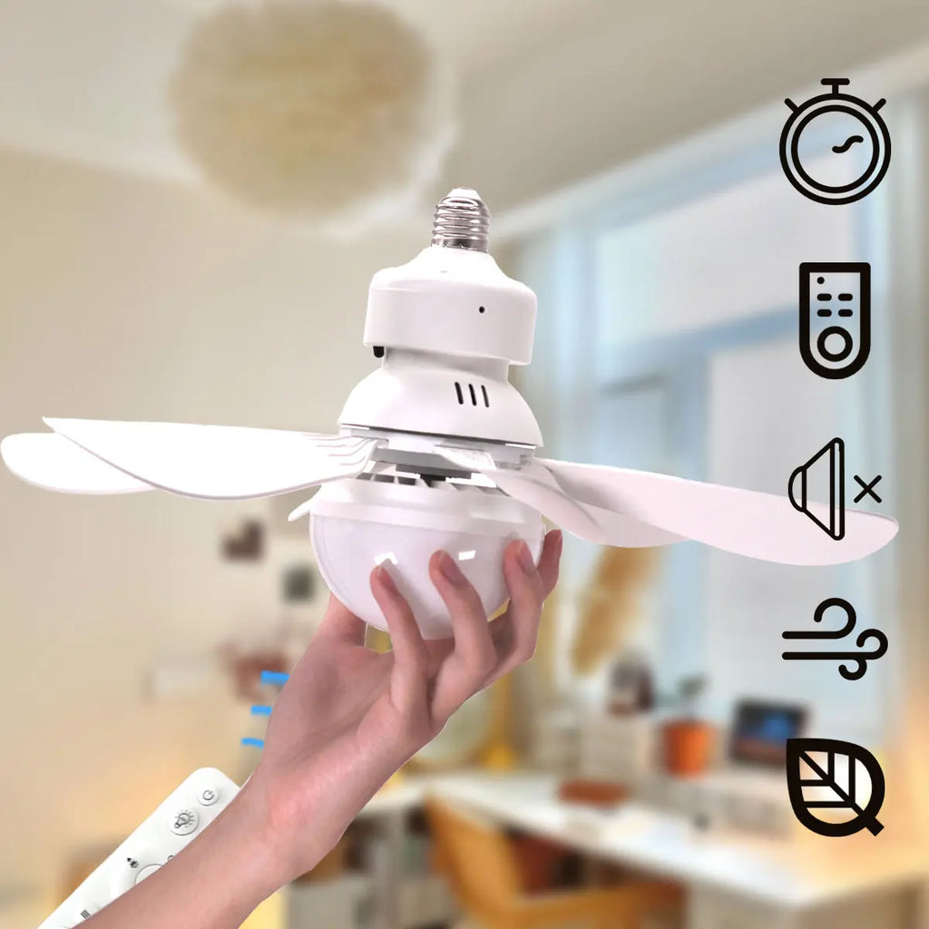 Ventilador de Techo con Luz LED y Control Remoto – Silencioso y Ajustable