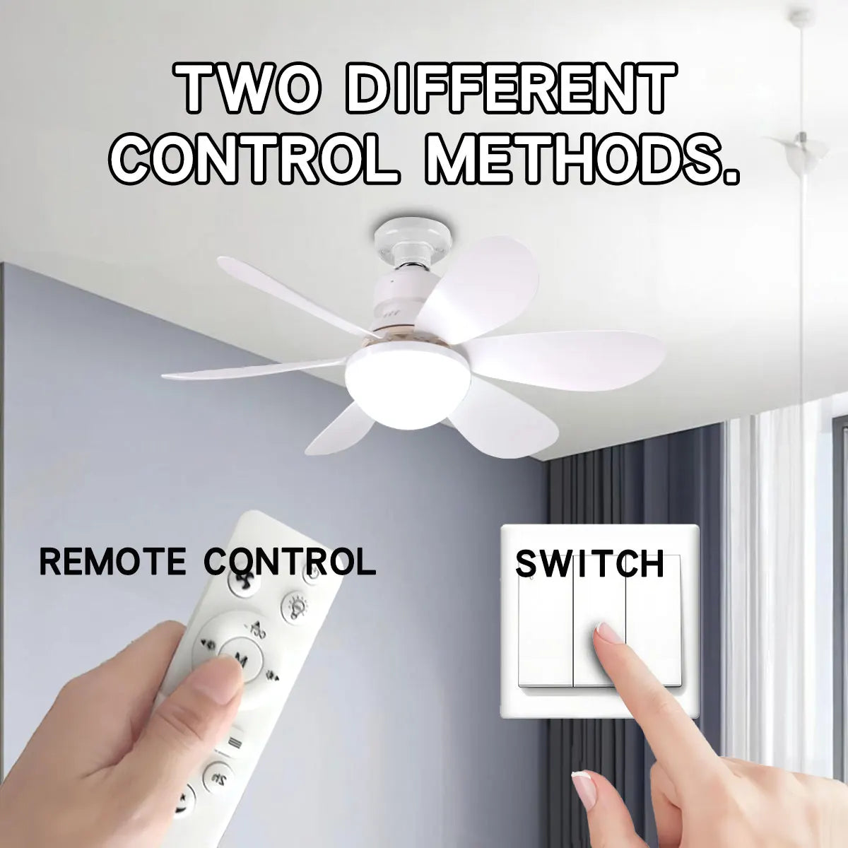 Ventilador de Techo con Luz LED y Control Remoto – Silencioso y Ajustable