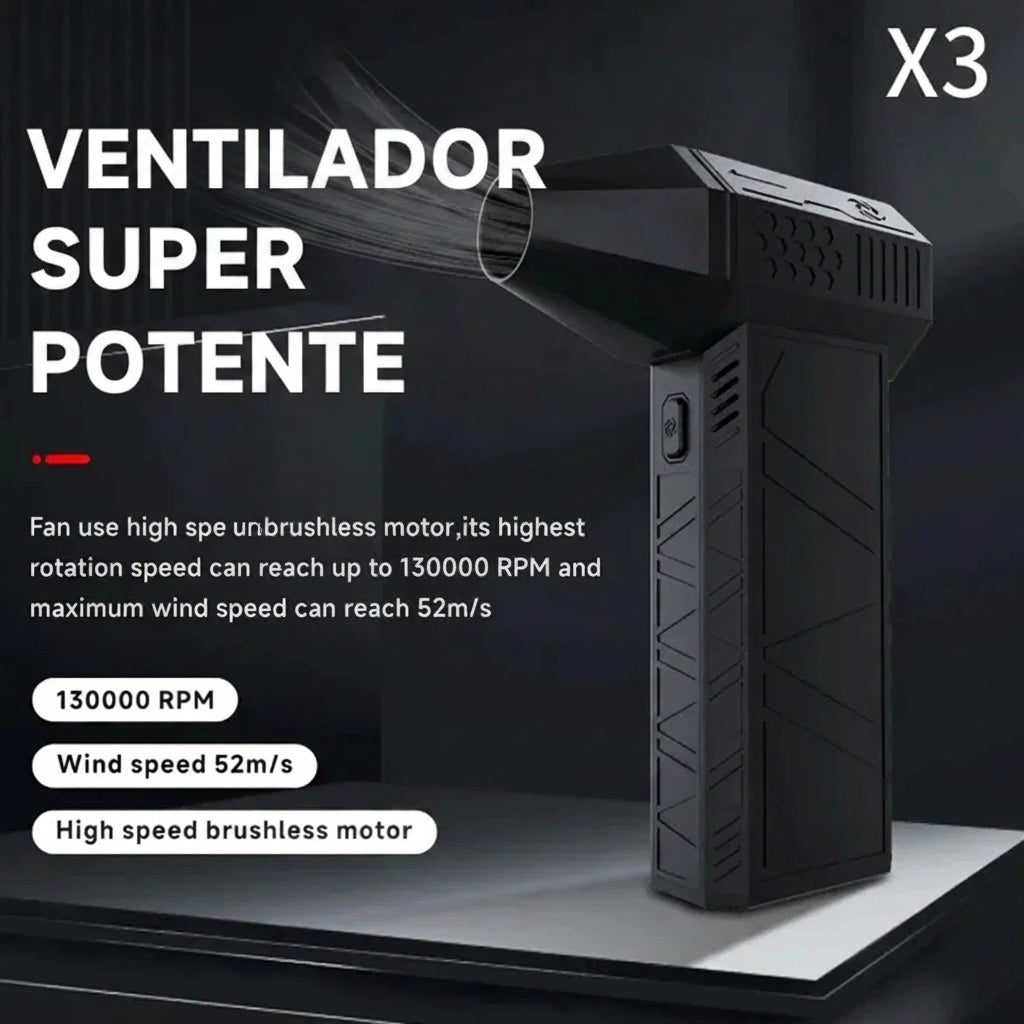 Sopladora de Aire Eléctrica Recargable 130,000 RPM con Luz LED