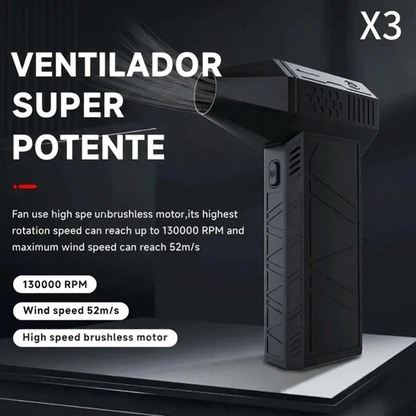 Sopladora de Aire Eléctrica Recargable 130,000 RPM con Luz LED